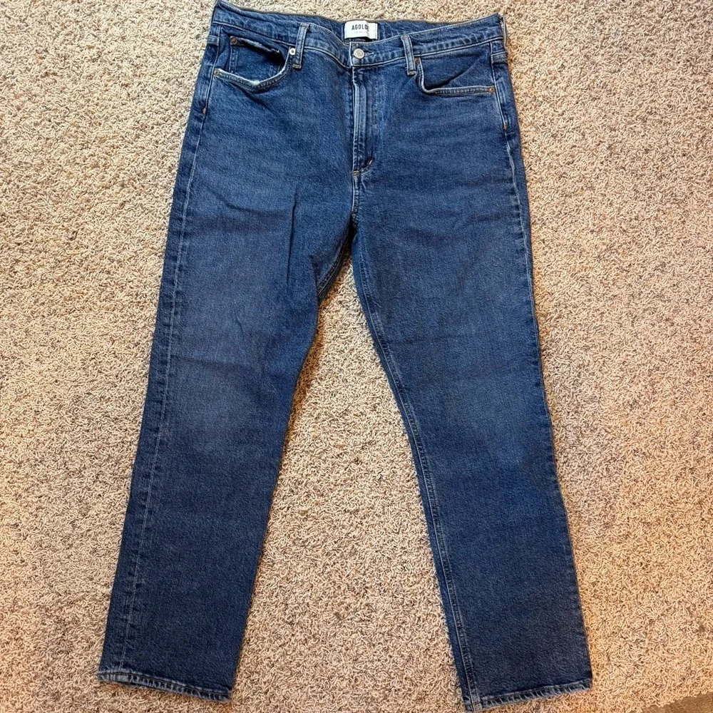 Agolde Merrel Slim Ankle Jeans in Cinema Medium Structured Denim Women's Size 31